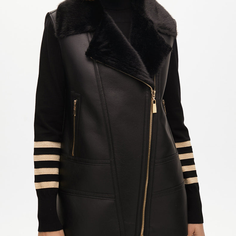 Gilet midi reversibile LOLA CASADEMUNT LF2501013 Nero Donna