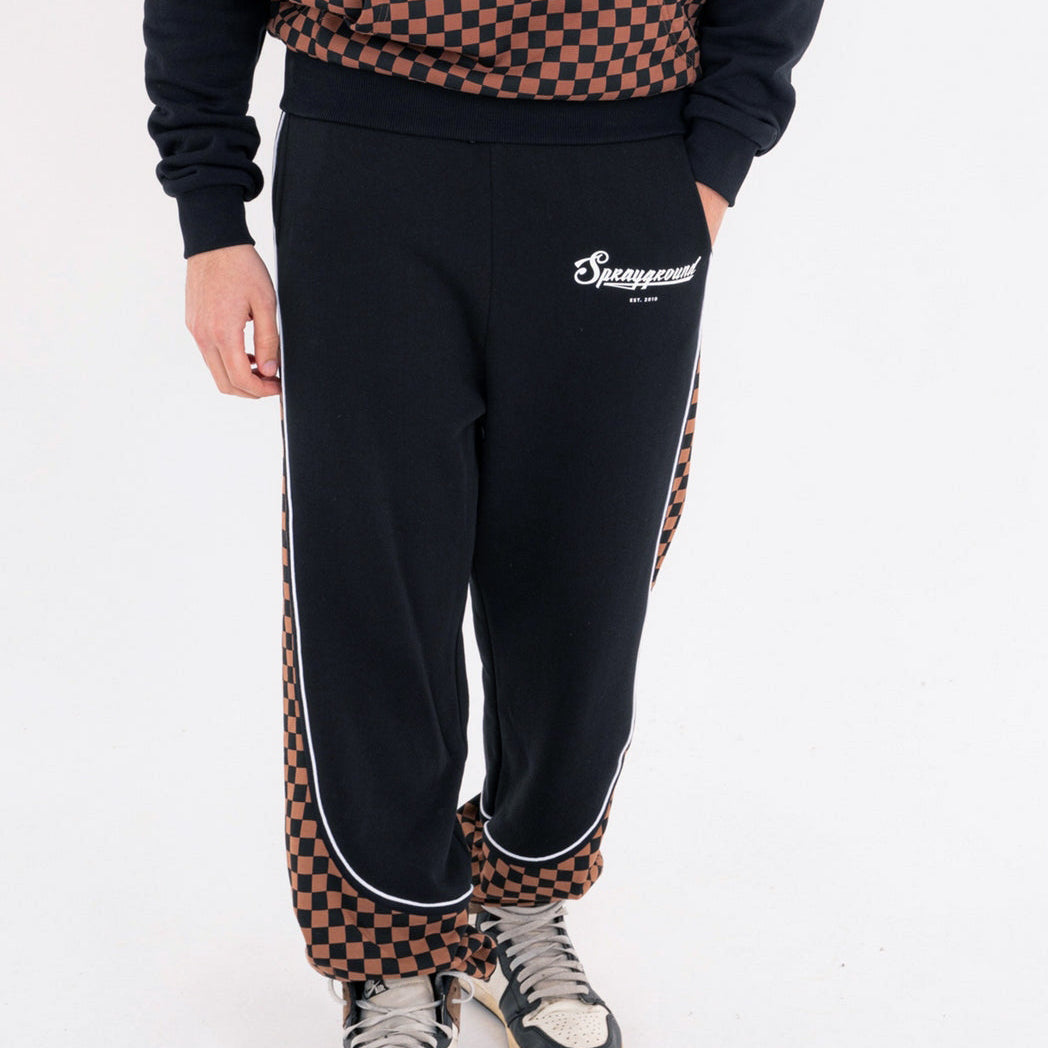 Joggers Sprayground Checkered Contrast SP934 Nero/Marrone Uomo