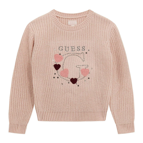 Maglione con ricamo GUESS K5BR03 Pink Sugar Bambina