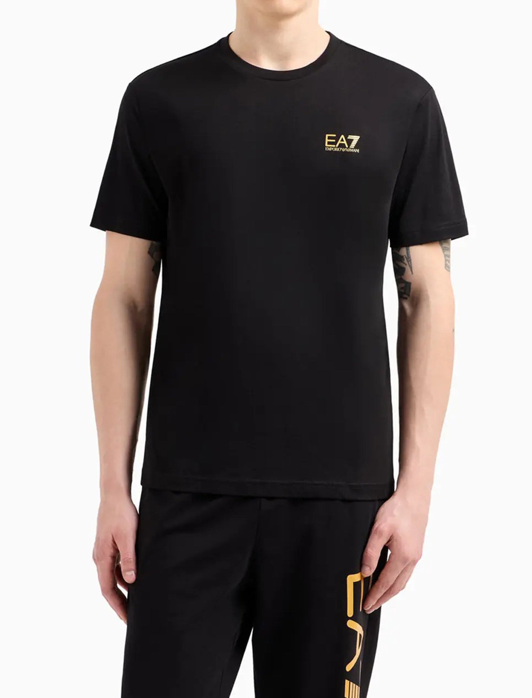 T-Shirt AF10375 EA7 EMPORIO ARMANI colore Black Gold MC004