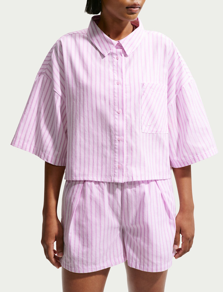 Nike Camicia Oversize Sportswear Chill Poplin II4228-503 Lt Magenta donna