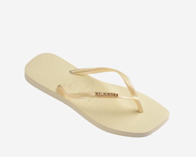 Sandalo Mare Havaianas Square Logo Metallic 4148257 Buttercream (09256)