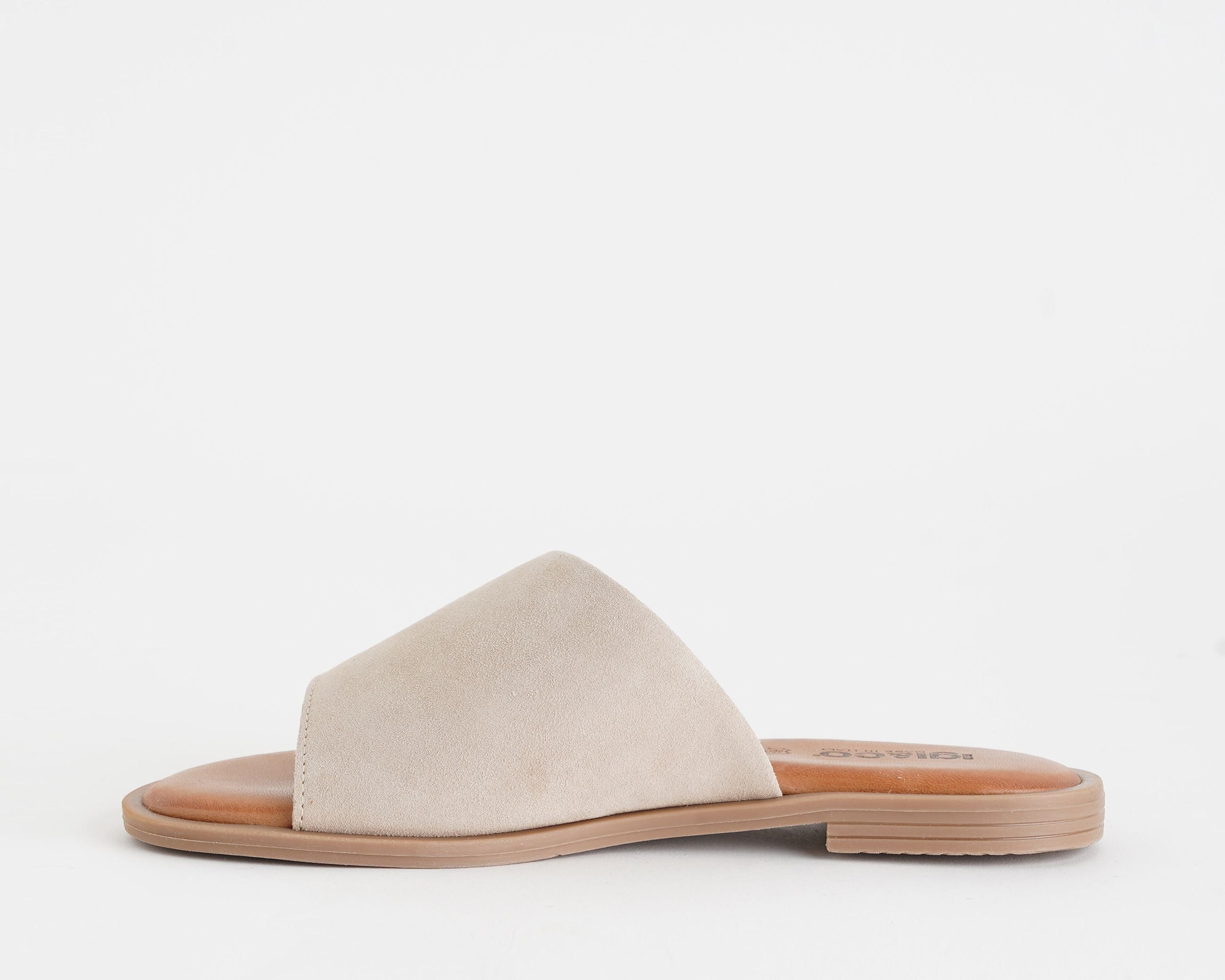Sandalo basso IGI&CO 1183422 beige da donna in nabuk, calzata slip-on, soletta in pelle e suola in gomma