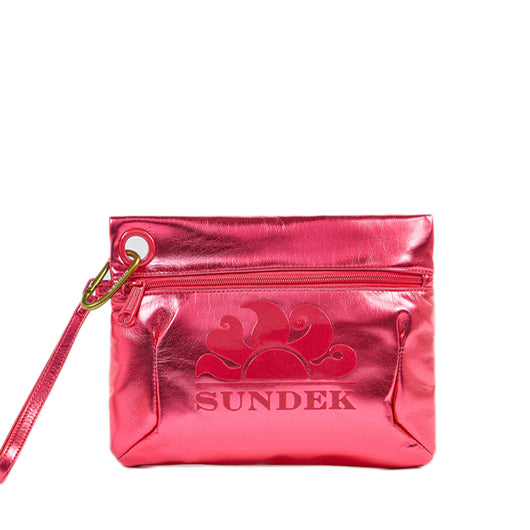 Clutch laminata con logo Sundek AW416ABPU7LA Pitaya