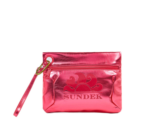 Clutch laminata con logo Sundek AW416ABPU7LA Pitaya