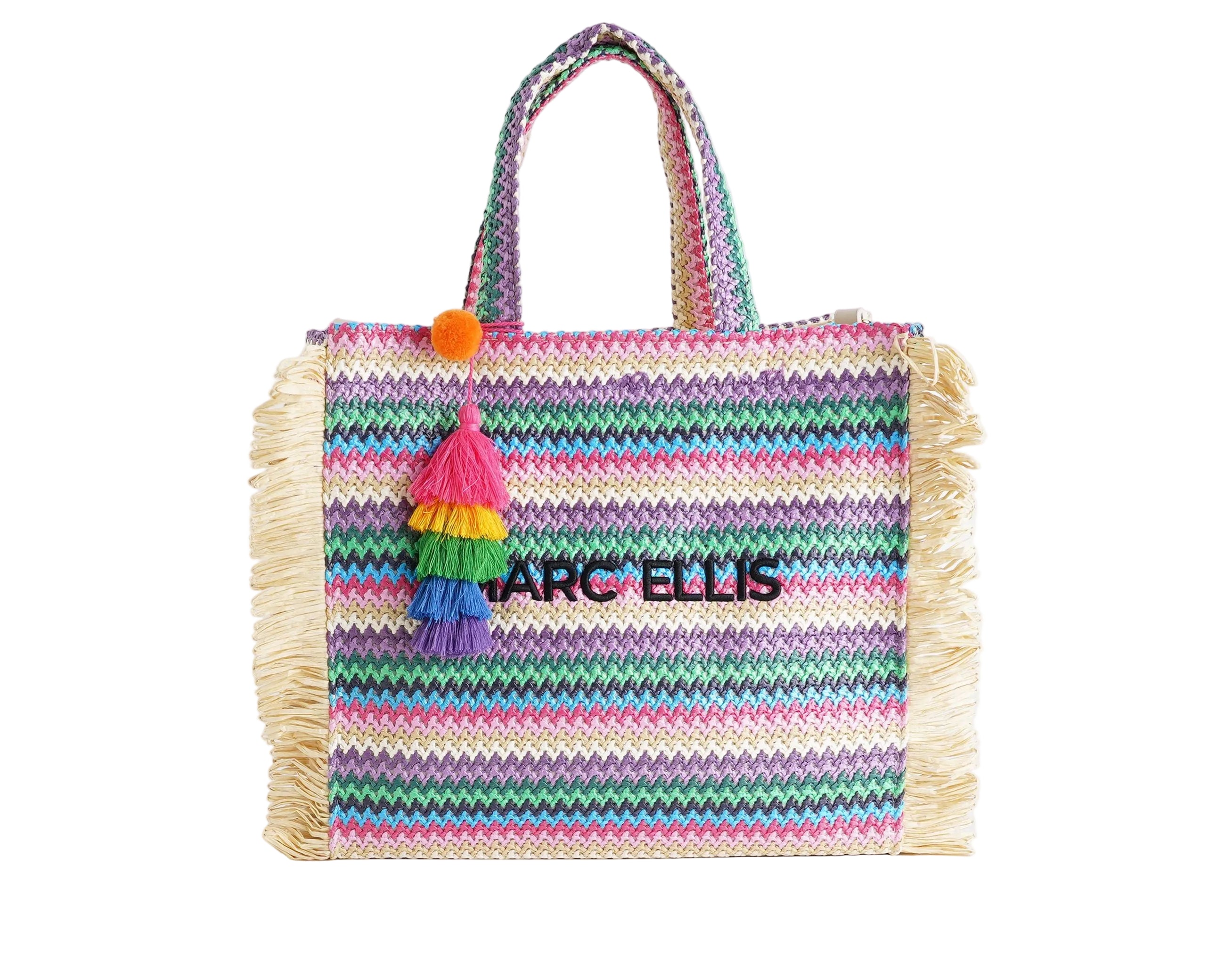 Borsa a mano Marc Ellis Buby S.Claire L Donna – Pink – vista frontale, borsa strutturata con manici rigidi e dettagli logati
