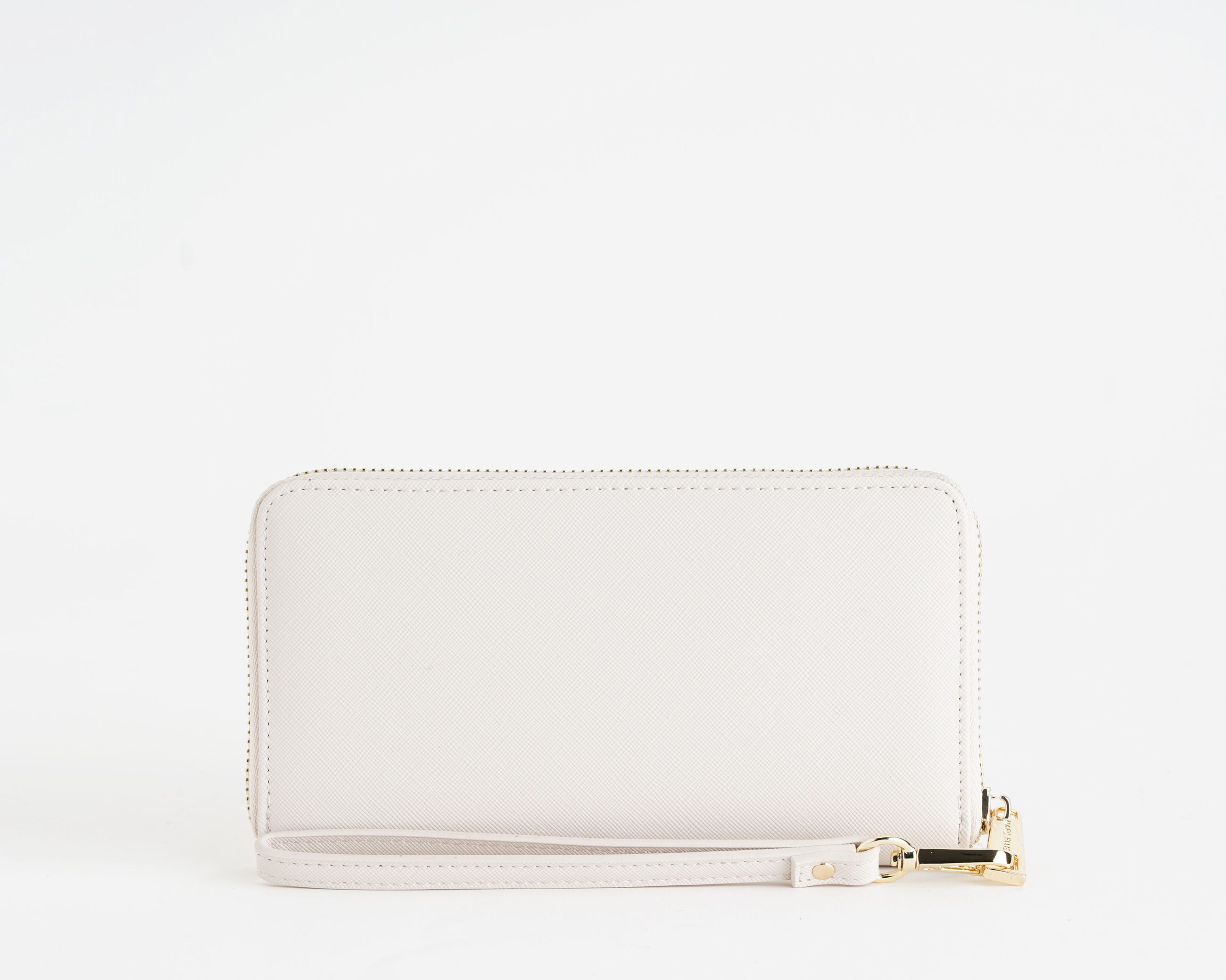 Portafoglio Marc Ellis Alya MF milk da donna in similpelle, 12 slot portacarte e gancio per polso, 10x19x2 cm