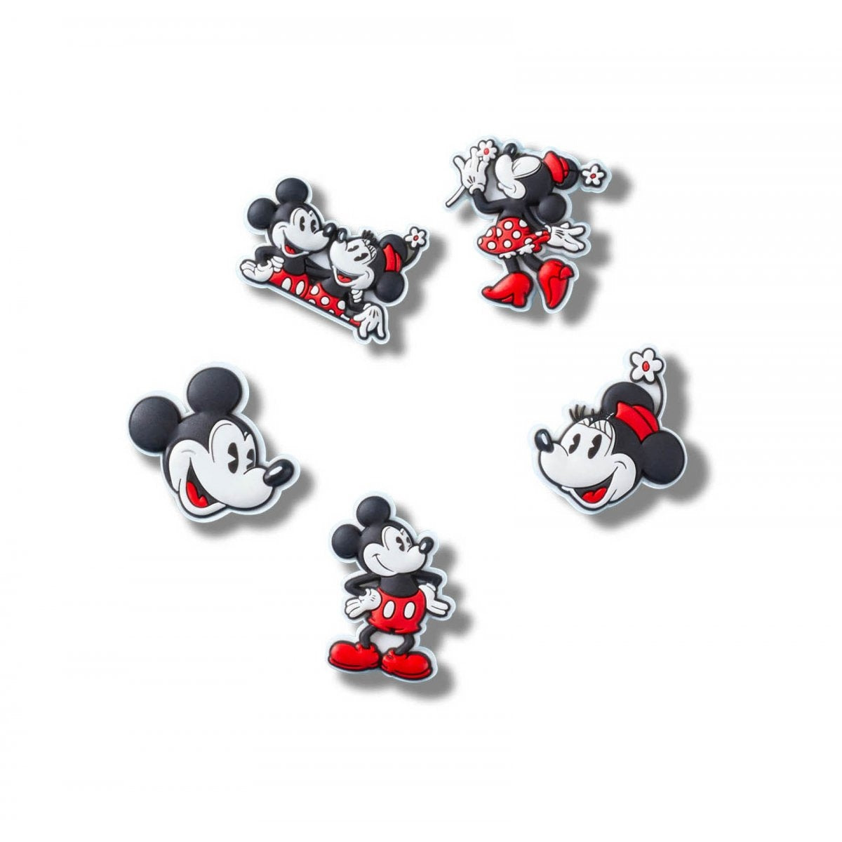 Jibbitz Crocs Mickey e Minnie PVC set da 5 pezzi - Accessori scarpe Crocs