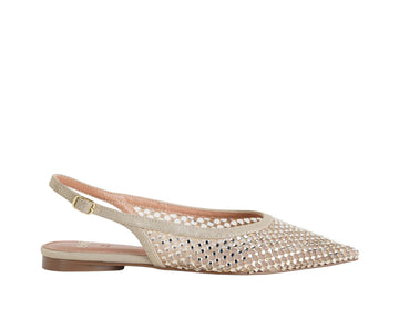 Ballerine donna EXE Miami-222 Beige Light Gold in mesh con strass