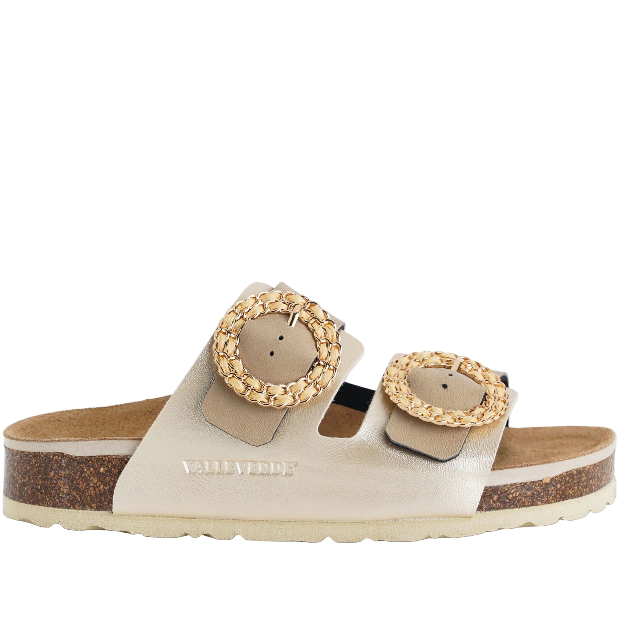 Sandalo VALLEVERDE VH31801T SABBIA - similpelle, fibbie con pietre, donna