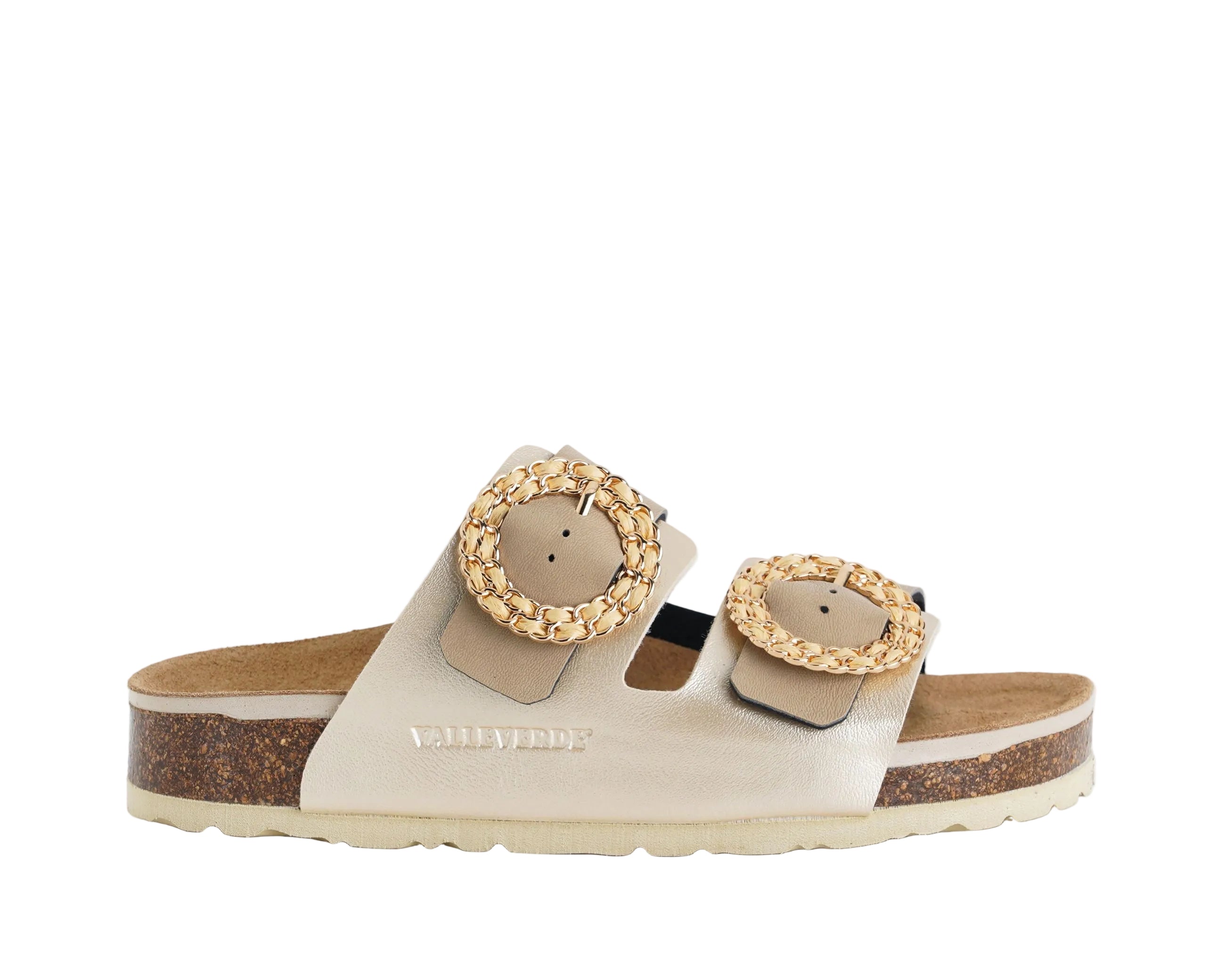 Sandalo VALLEVERDE VH31801T SABBIA - similpelle, fibbie con pietre, donna