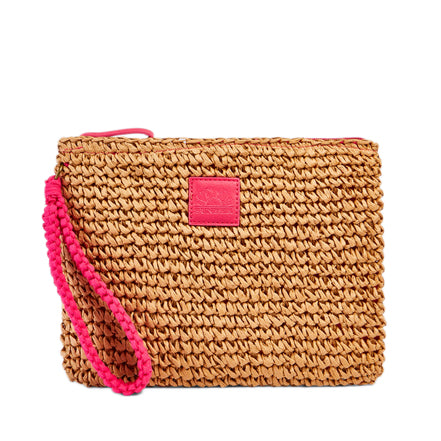 Mini Borsa in paper straw Sundek AW740ABPA100 Shocking Pink