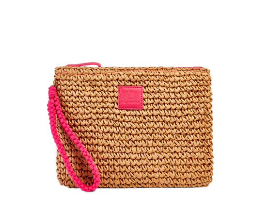 Mini Borsa in paper straw Sundek AW740ABPA100 Shocking Pink
