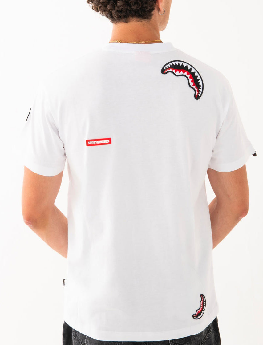 SPRAYGROUND SP846WHT T-Shirt Sharkpatches Uomo Bianco