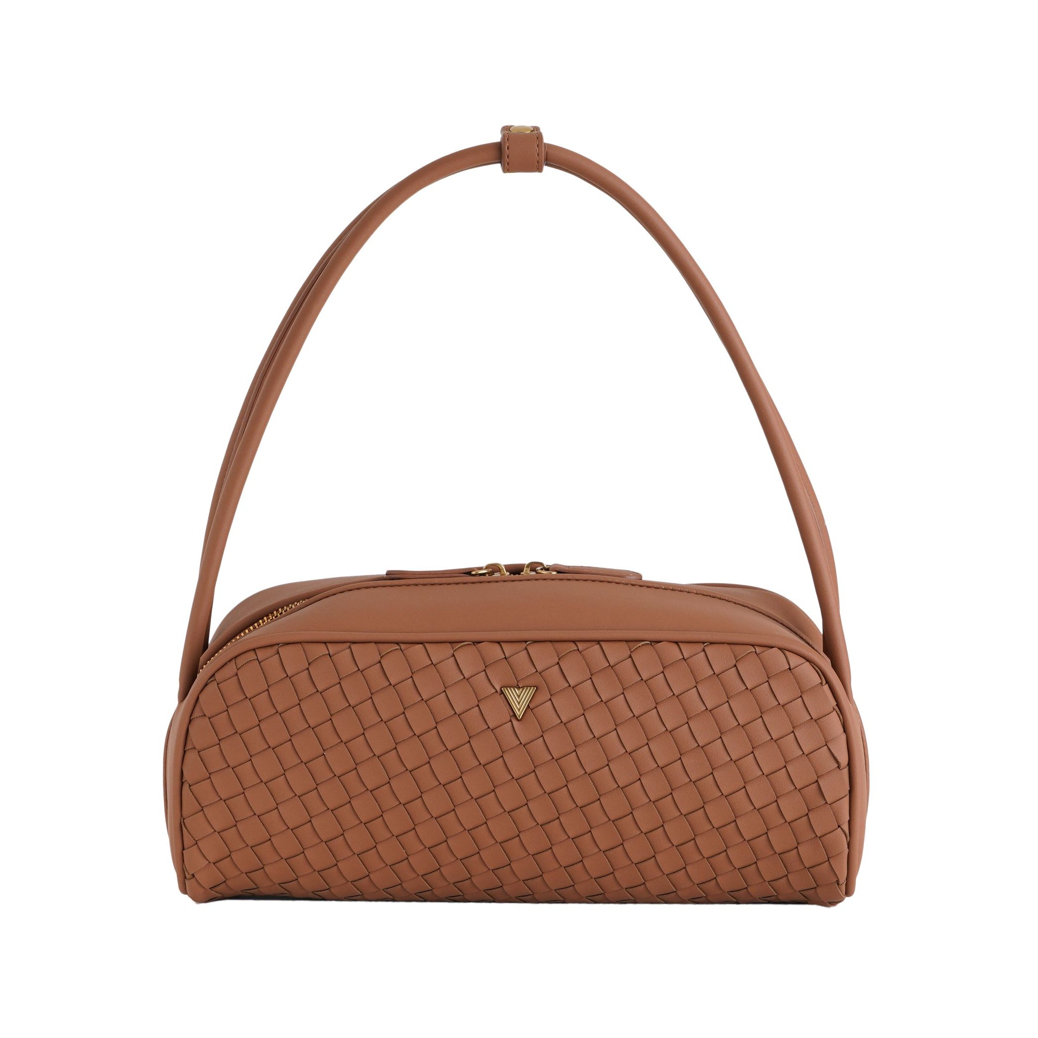 Borsa a spalla Vicolo Hicari Bag XAB0039 ecopelle intrecciata bruciato donna vista frontale