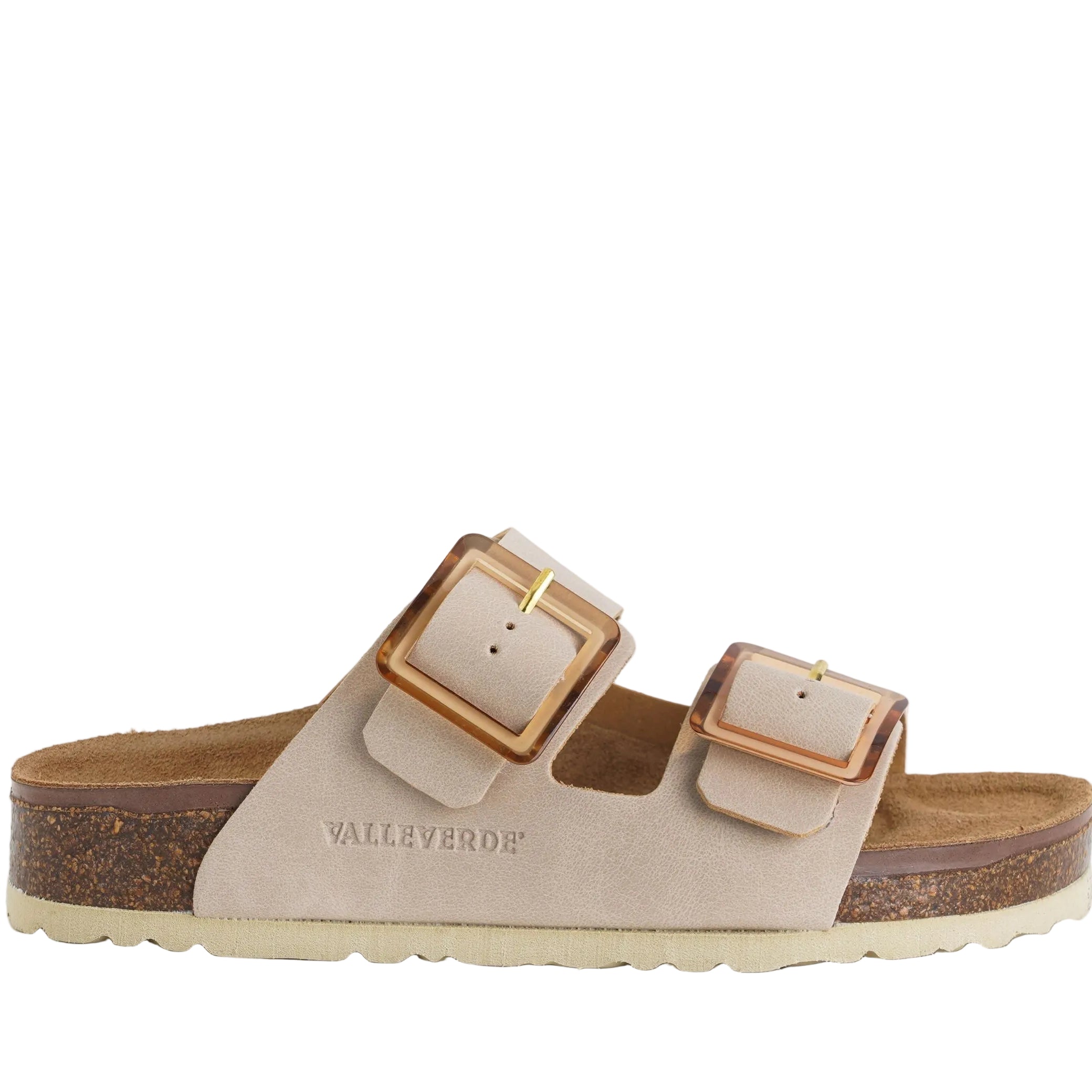 Sandalo VALLEVERDE VH31801BC BEIGE - nabuk, fibbie regolabili, donna