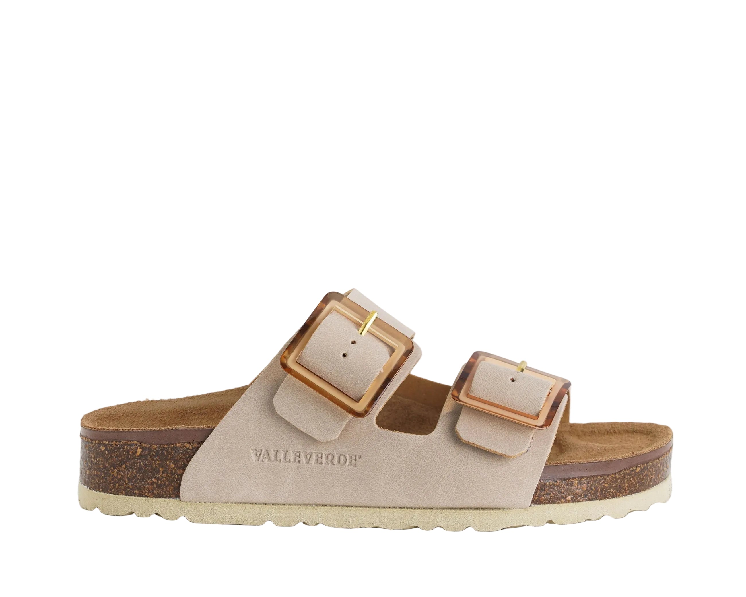 Sandalo VALLEVERDE VH31801BC BEIGE - nabuk, fibbie regolabili, donna