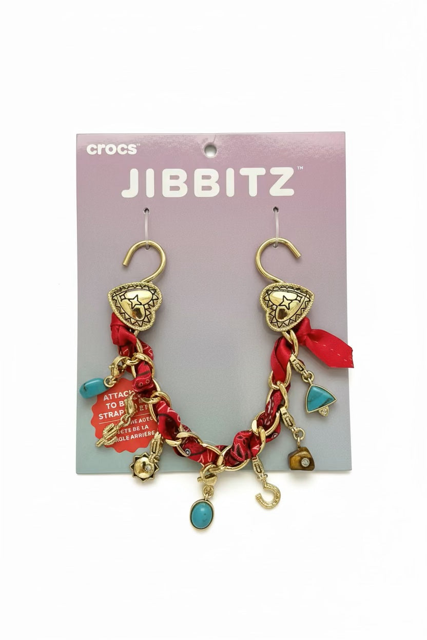 Jibbitz Crocs Gold Bandana Rivet Chain CR.6152 JIB oro multicolore - Charm catena dorata urban accessori scarpe Crocs unisex