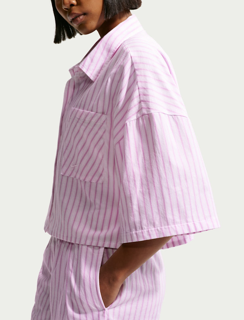 Nike Camicia Oversize Sportswear Chill Poplin II4228-503 Lt Magenta donna