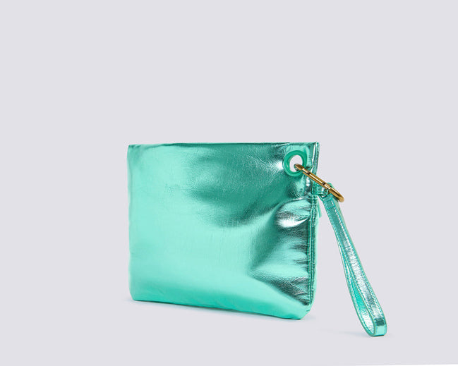 Clutch laminata con logo Sundek AW416ABPU7LA Blu Island