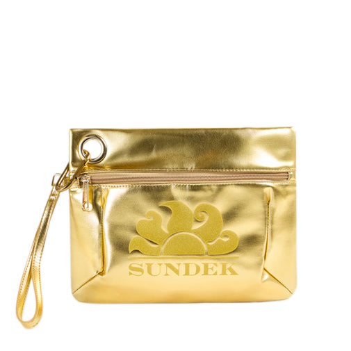 Clutch laminata con logo Sundek AW416ABPU7LA Gold