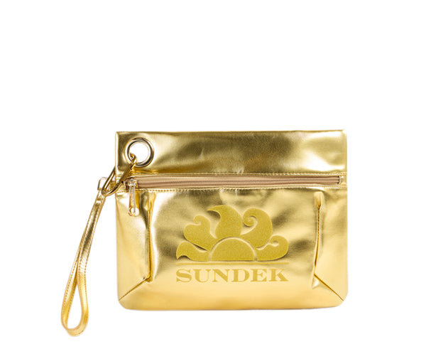 Clutch laminata con logo Sundek AW416ABPU7LA Gold