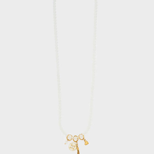 Collana Nalì Iris Perline in Vetro+Charms EMCL1210 Bianco Donna