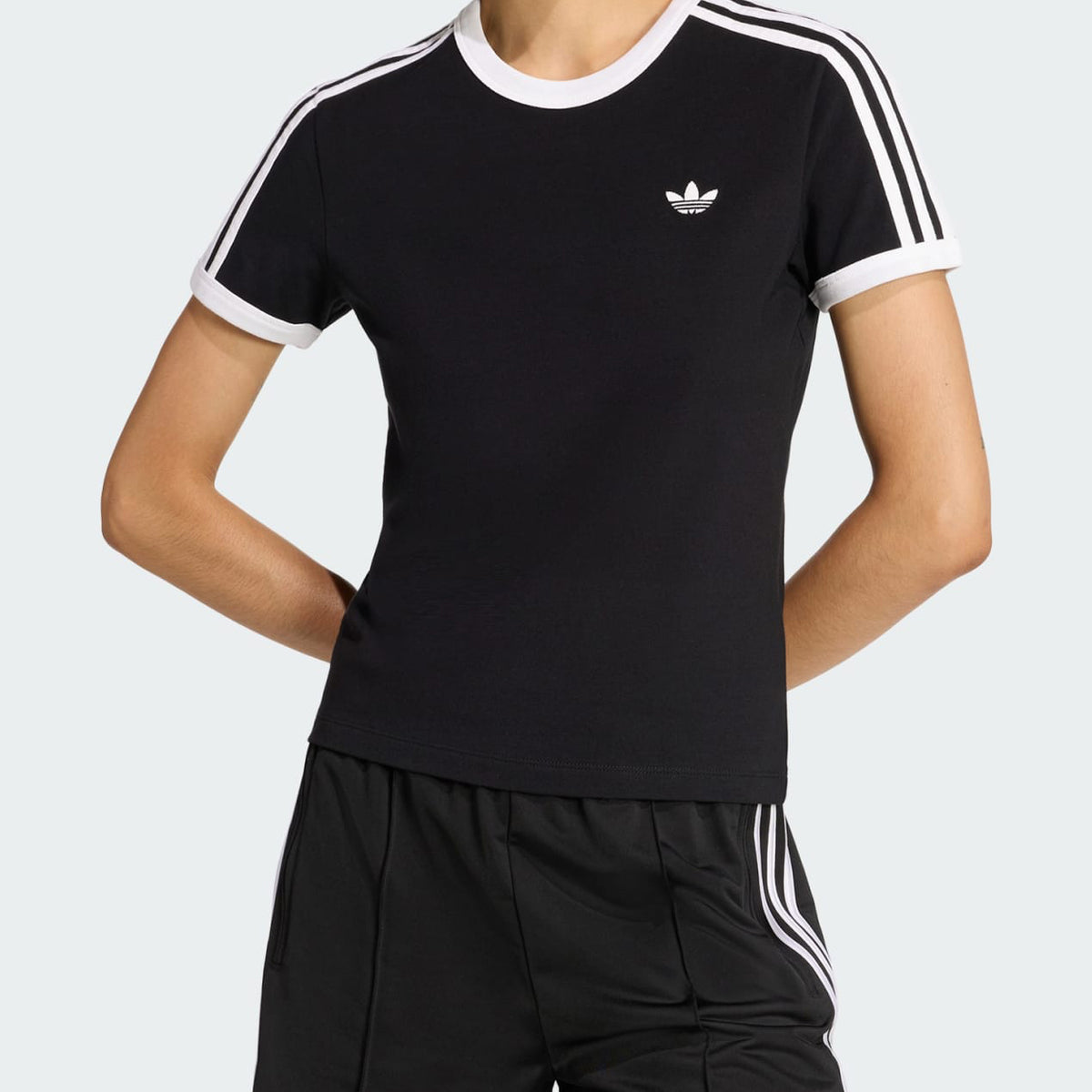 T-Shirt Adidas 3-Stripes Slim KD7980 Black/White Donna