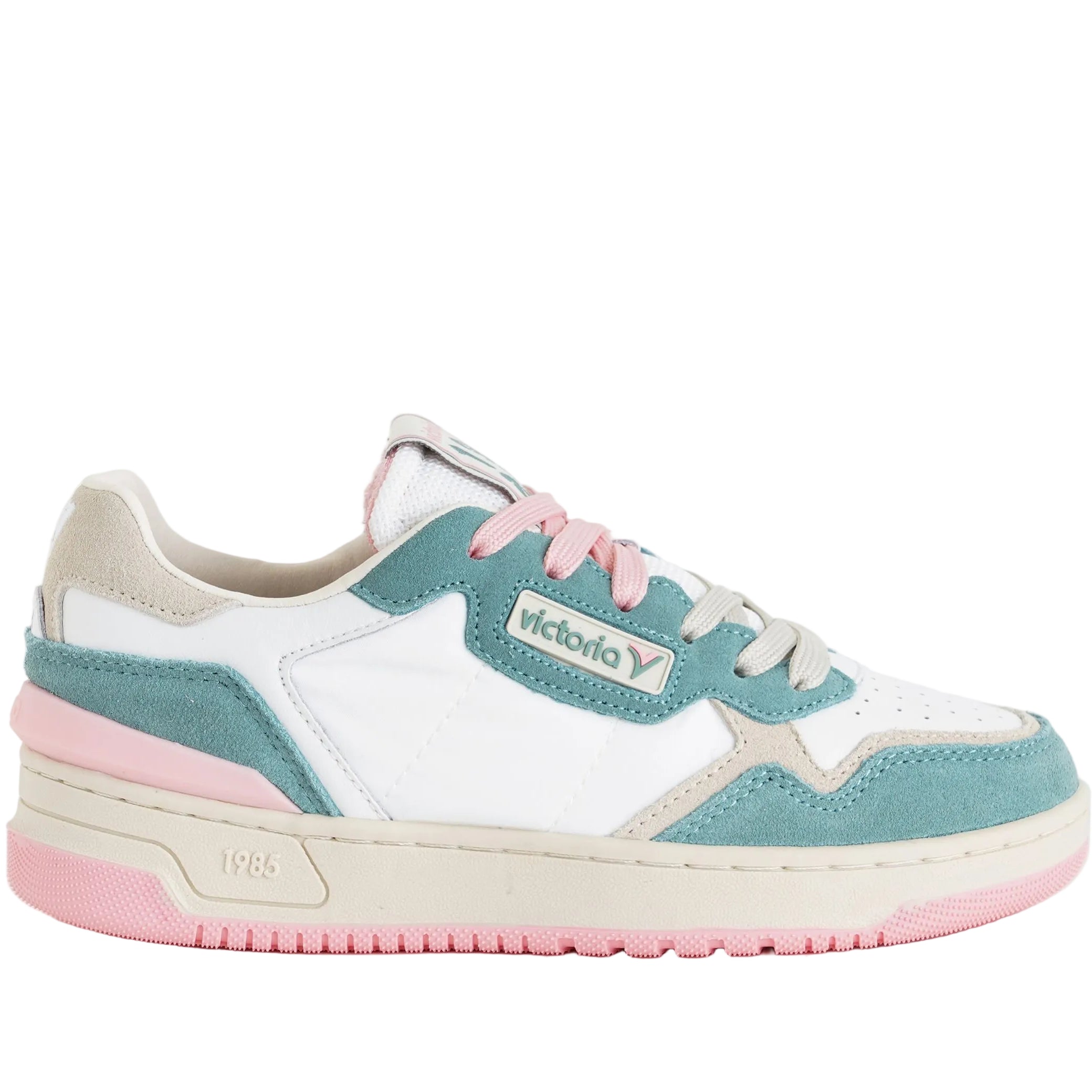 Sneakers Victoria C80 Urban 8800128 Jade Donna – pelle e nylon, logo anni '80, suola bicolore
