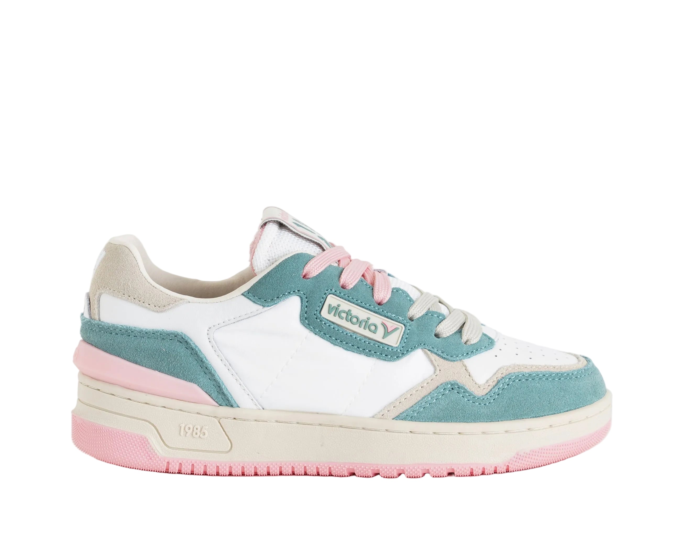 Sneakers Victoria C80 Urban 8800128 Jade Donna – pelle e nylon, logo anni '80, suola bicolore