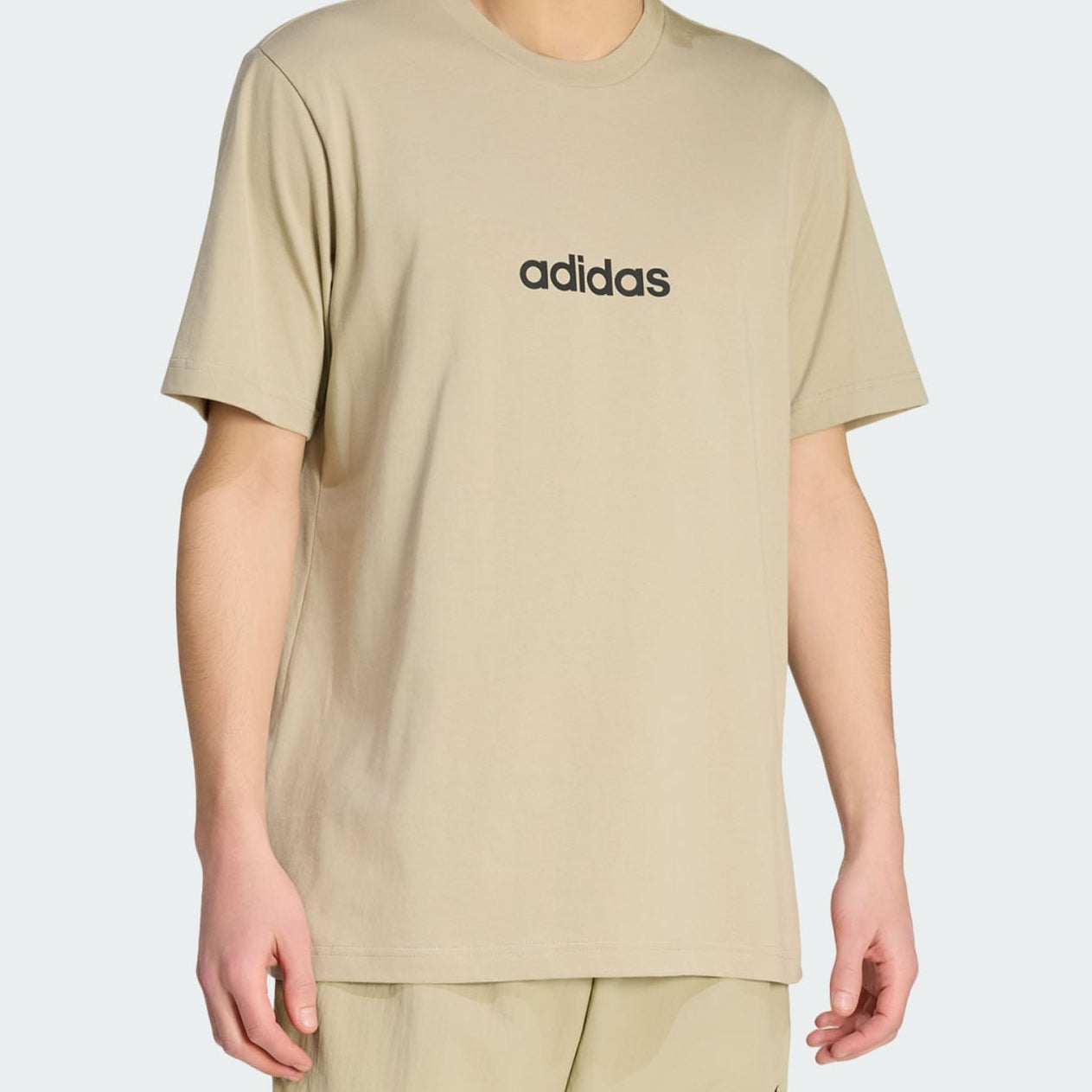 T-shirt Adidas Essentials Linear Single Jersey KC0885 Wonder Cargo uomo vista frontale