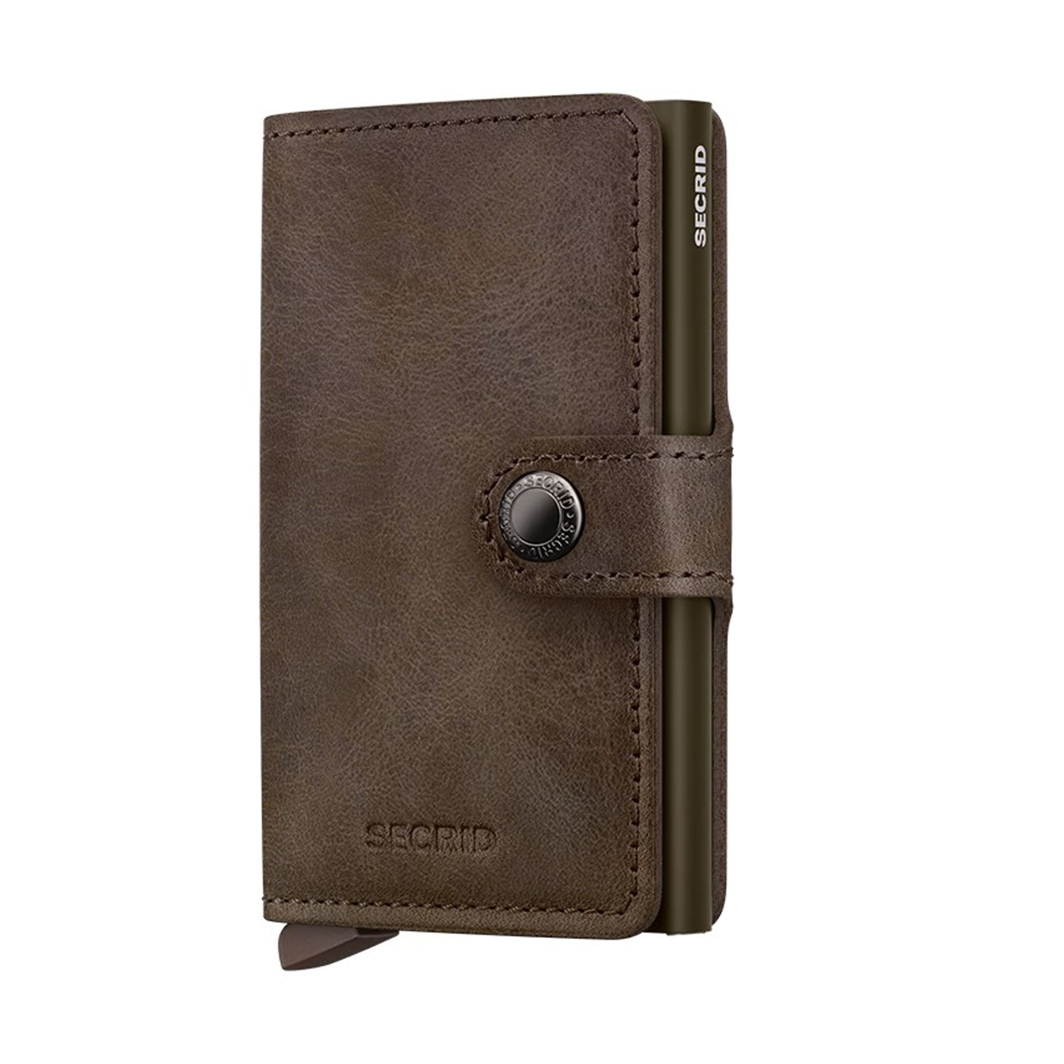 Portafoglio Secrid MV-Oak colore Oak – miniwallet in pelle con protezione RFID e chiusura a bottone