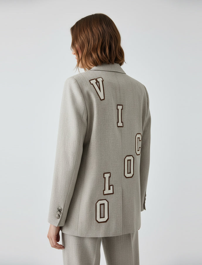 Giacca Gessata Vicolo RAB0208 Beige