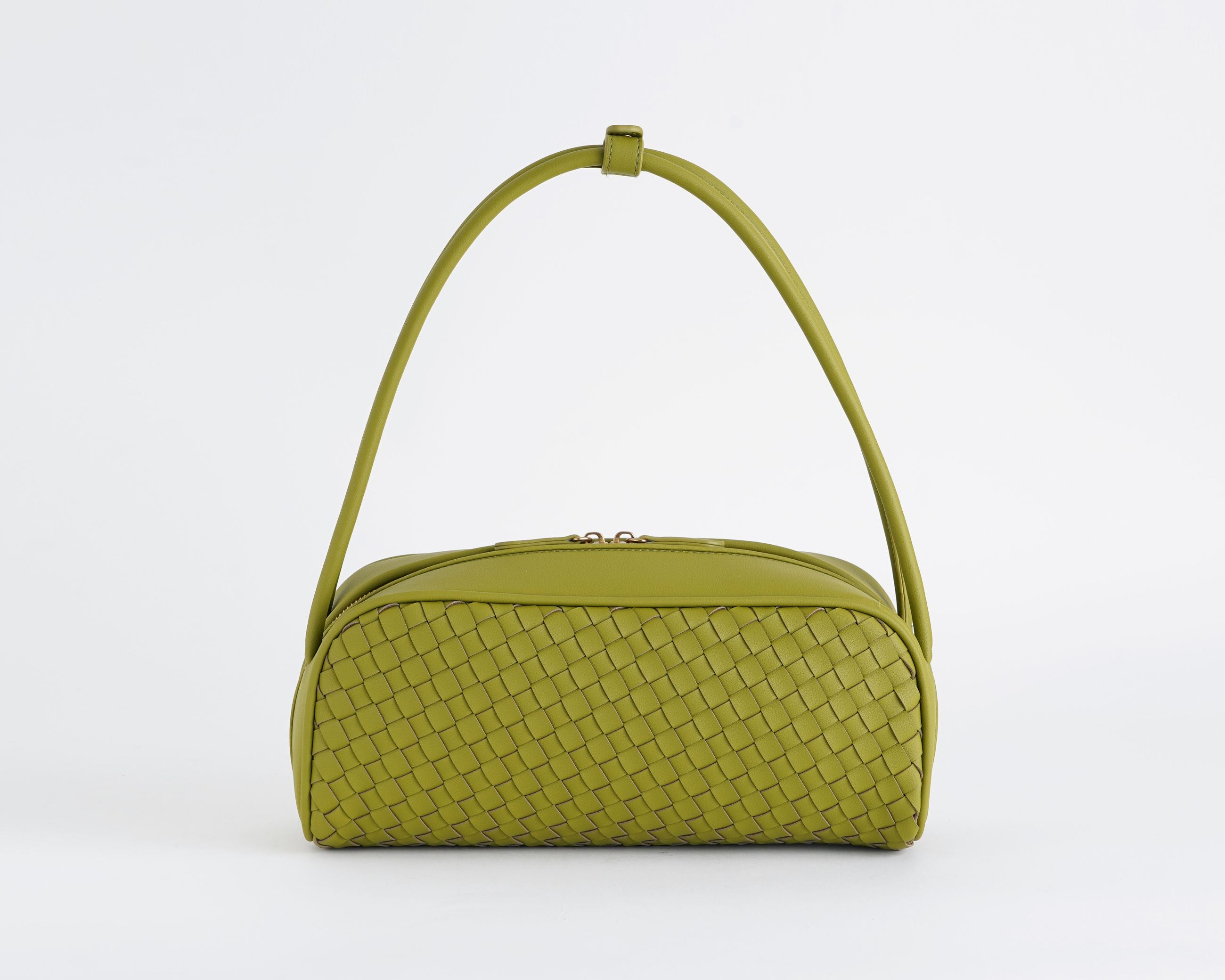 Borsa a spalla Vicolo Hicari Bag XAB0039 ecopelle intrecciata verde pistacchio donna vista posteriore