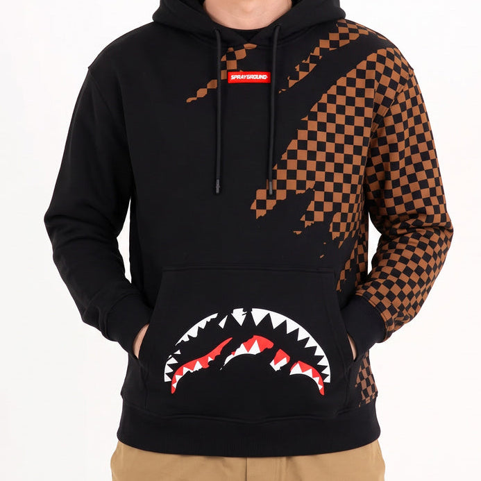 Felpa con cappuccio Sprayground Claw Tear Check SP951G Unisex Uomo Donna