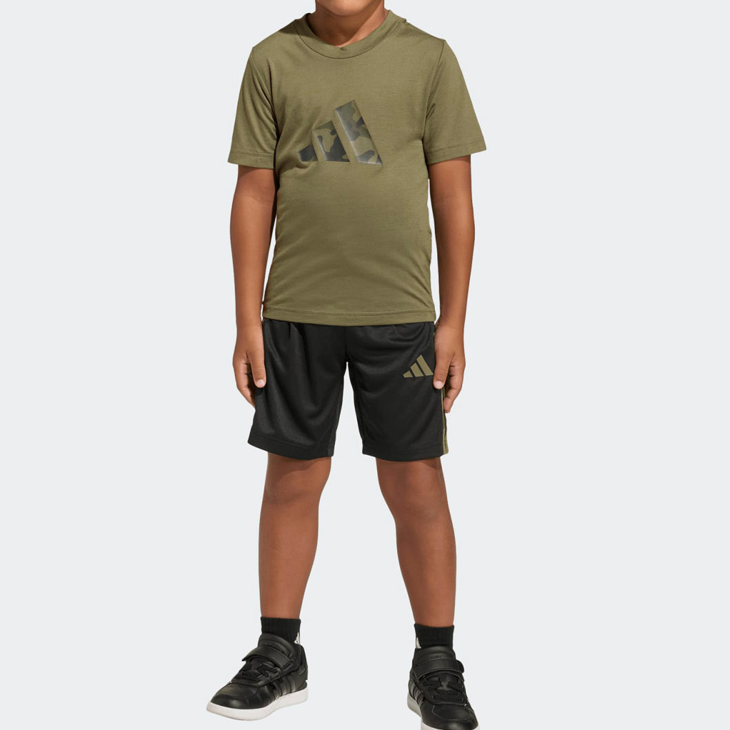 Completino T-Shirt e Shorts Lk Tr-Es Pr Set ADIDAS KQ8772 Olive Strata Unisex bambino