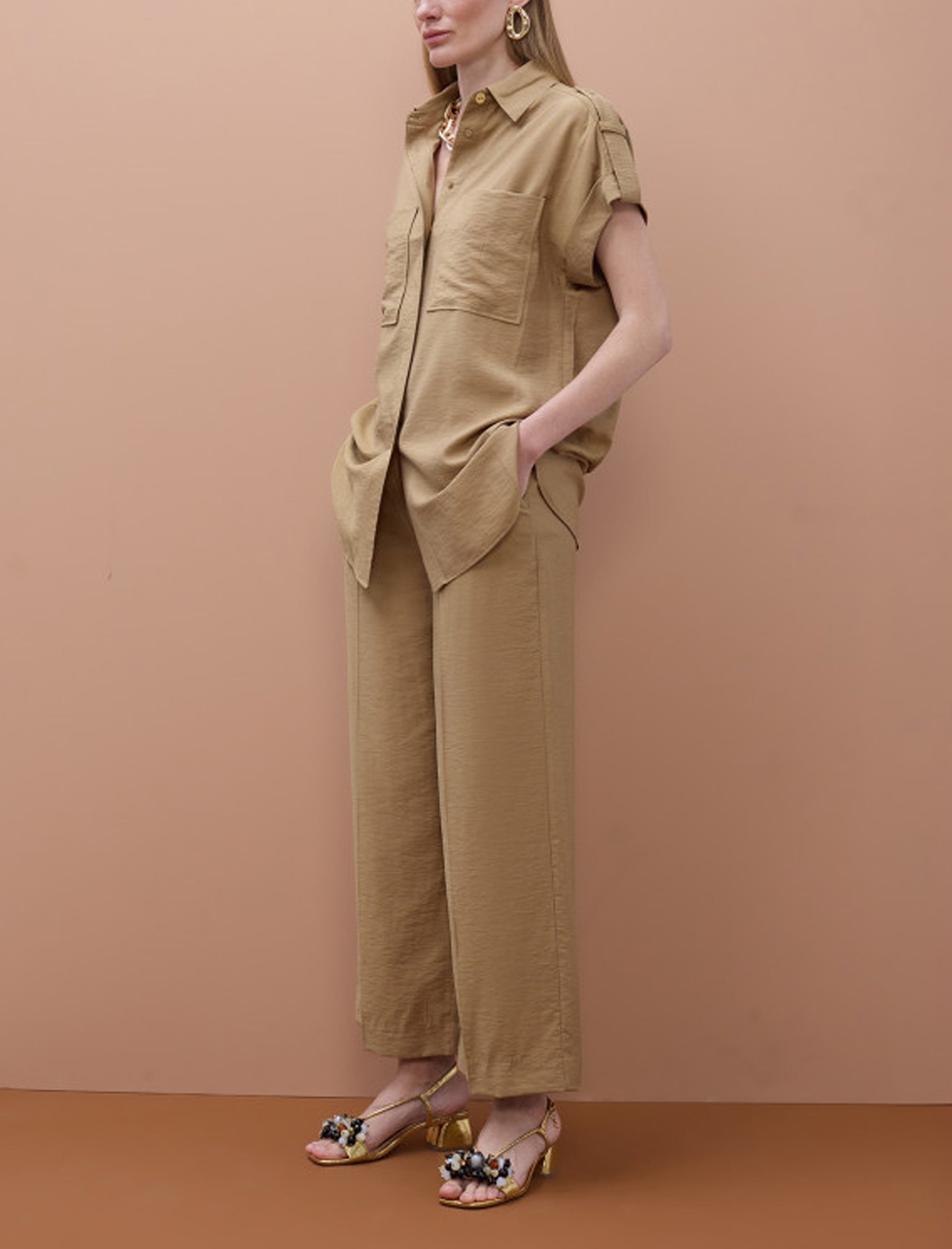 Pantaloni culotte fluidi Lola Casademunt MS2614008 Camel
