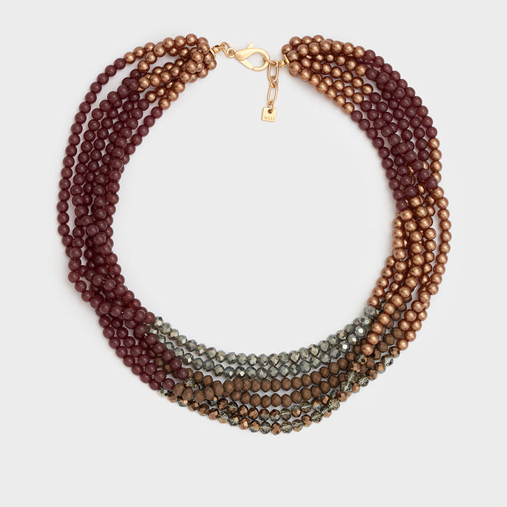 Collana NALI' Multifilo perline ABCL0368 Marrone/Bronzo Donna