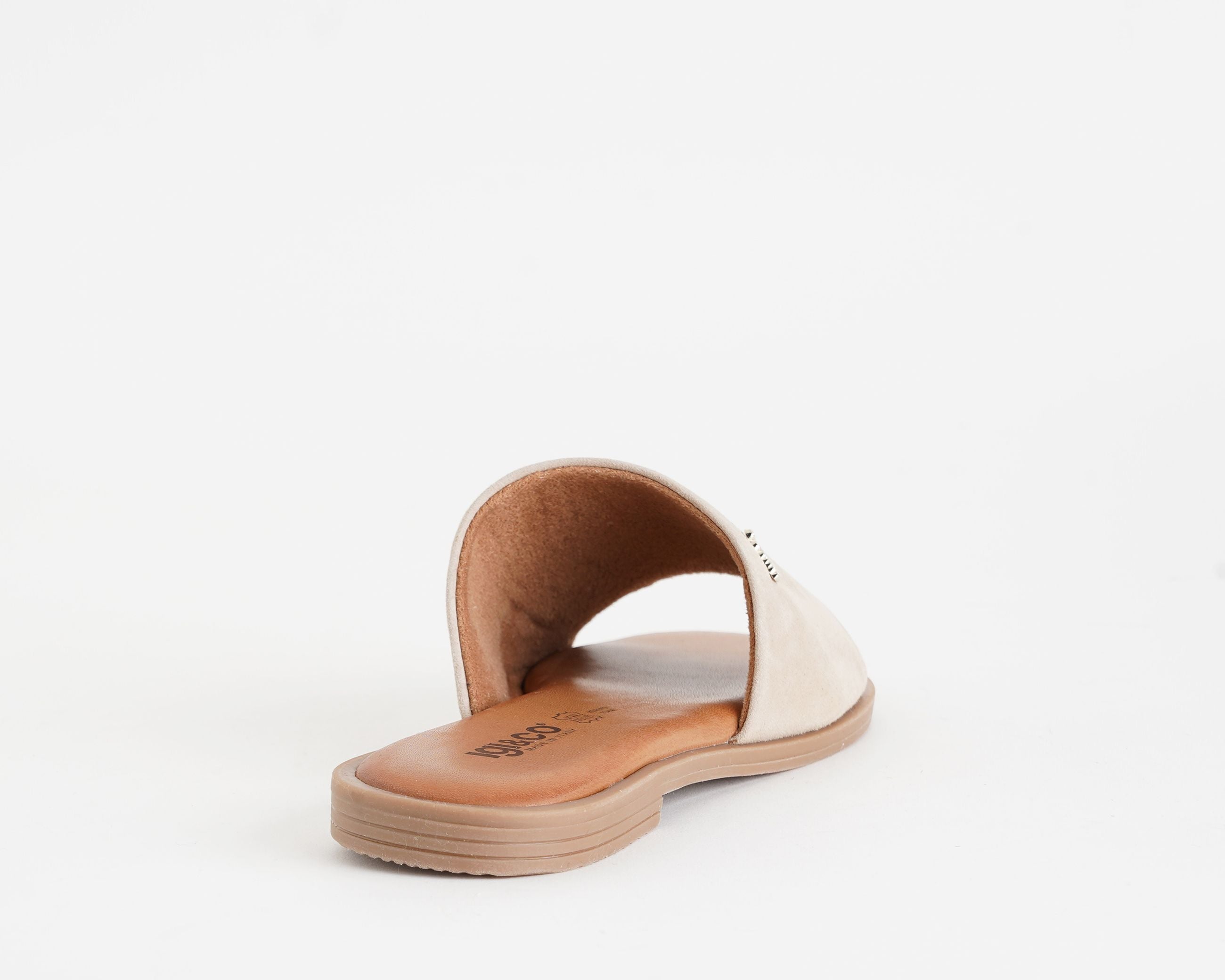 Sandalo basso IGI&CO 1183422 beige da donna in nabuk, calzata slip-on, soletta in pelle e suola in gomma