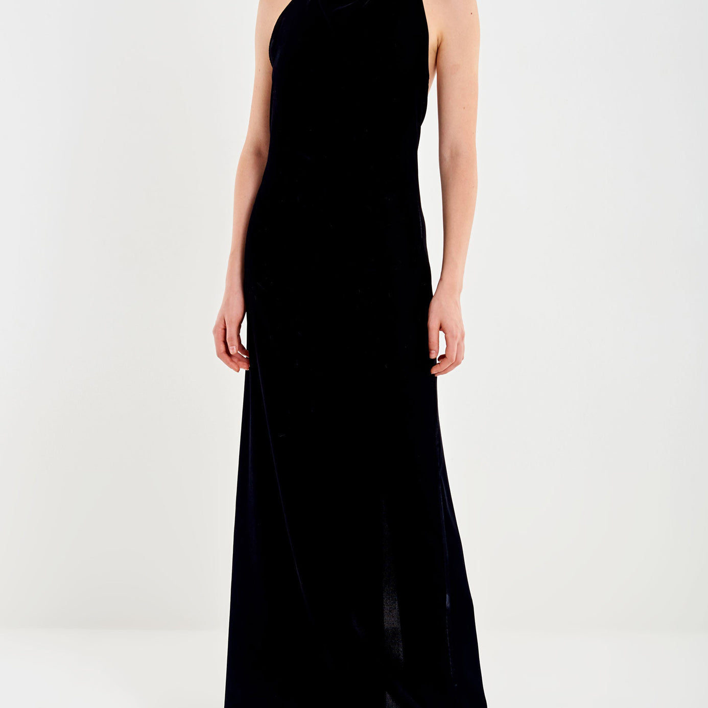 Abito lungo in velluto VICOLO TF0969 Nero Donna