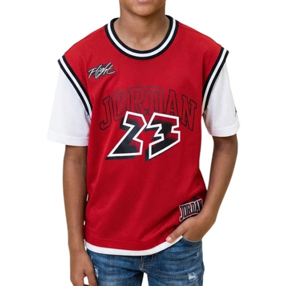 Jordan T-Shirt in Jersey Dynasty 95F953-R78 Gym Red bambino