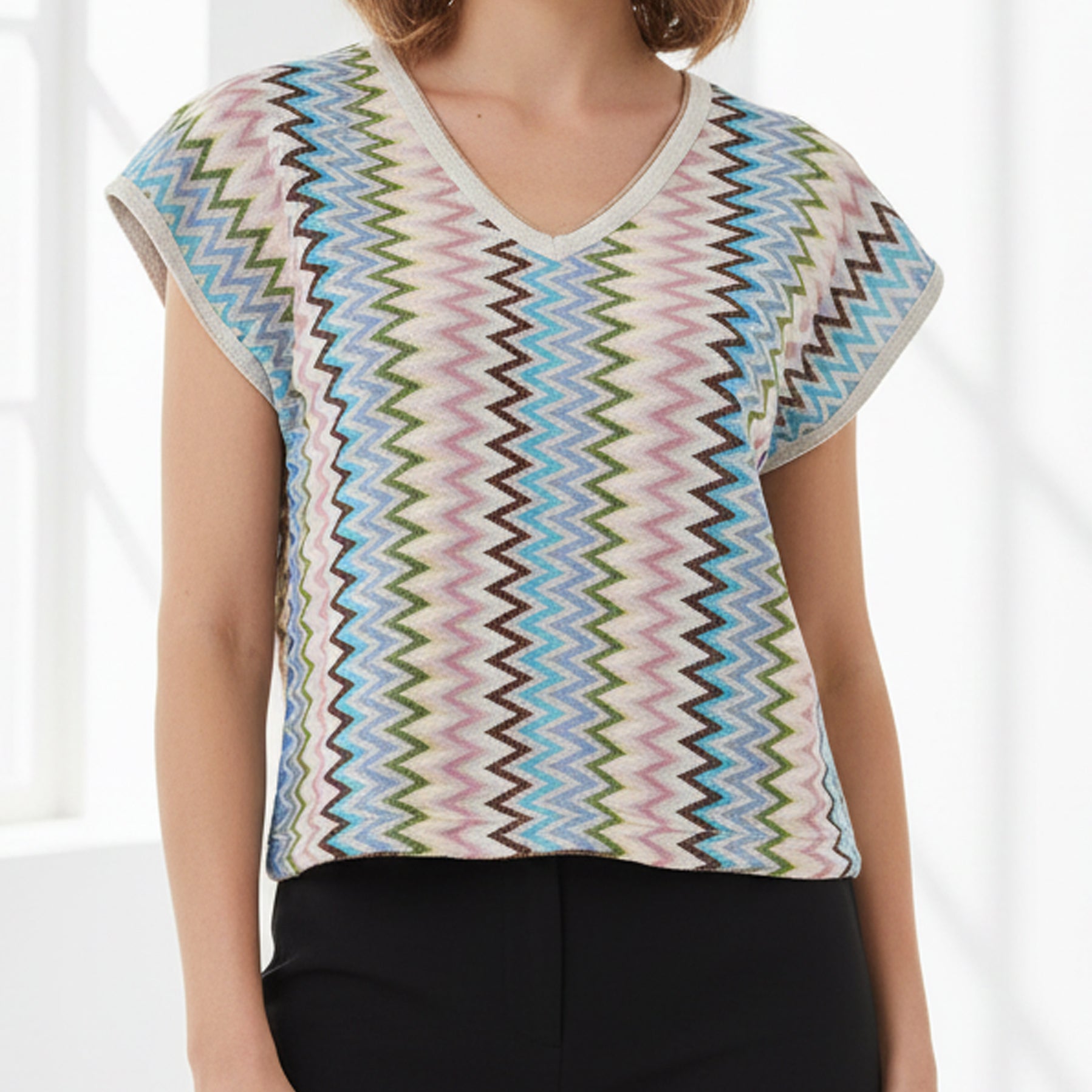 Blusa a zig-zag Aggel Multicolore Donna