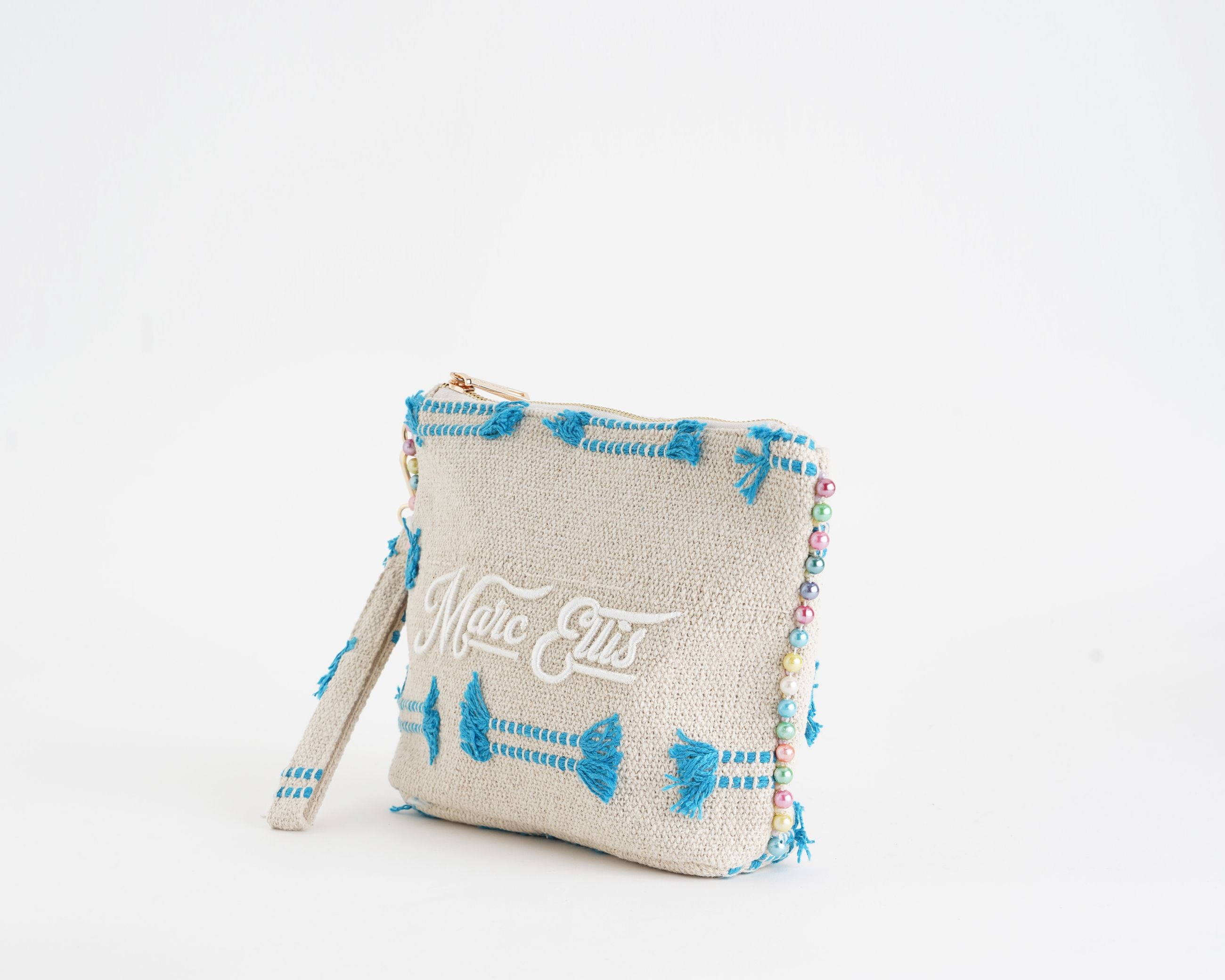 Pochette Marc Ellis Cassy Indy 26 Donna Variant 06 – vista laterale, profilo H.20×L.27×P.8 cm con manico removibile e tirazip logato