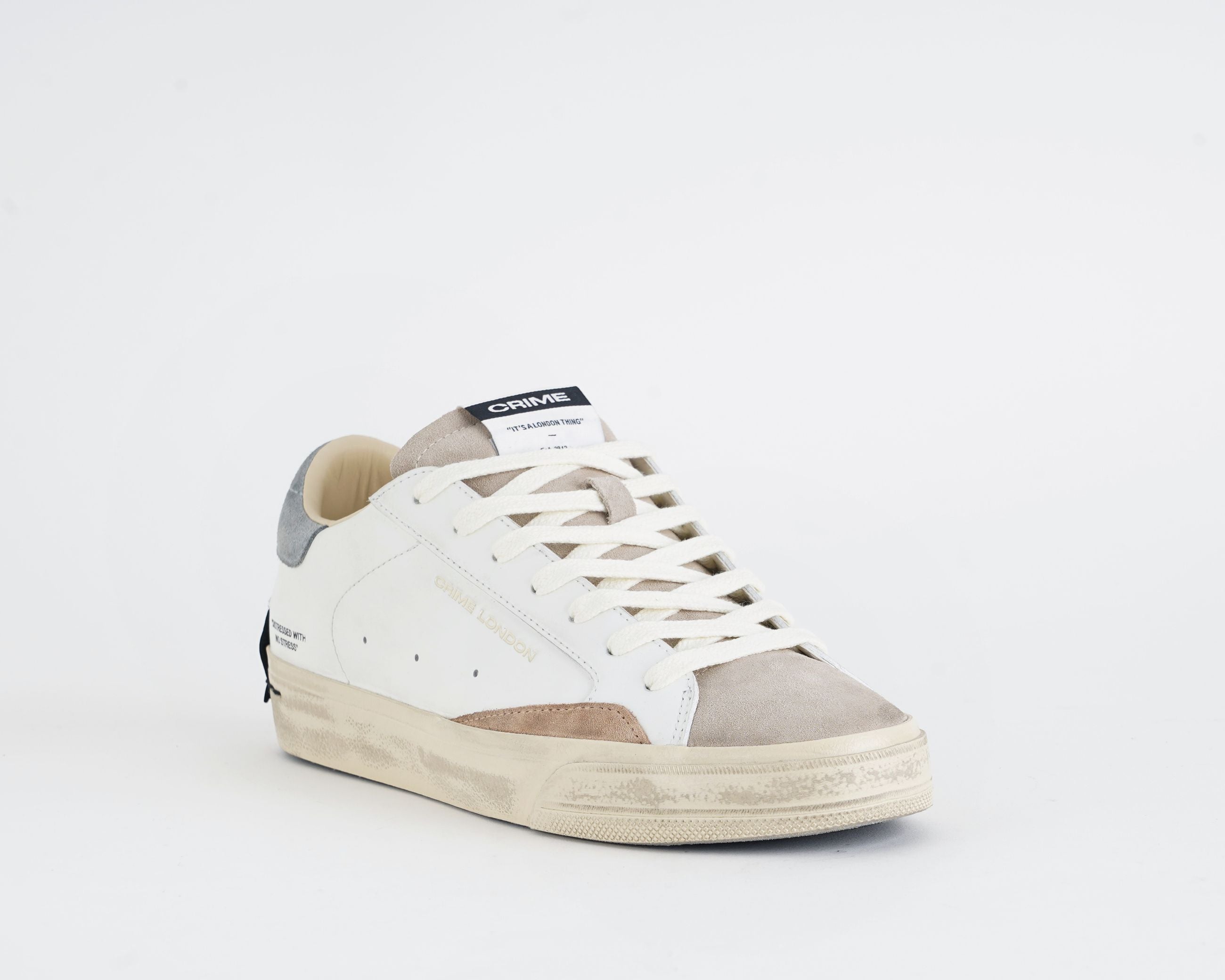 Sneakers Crime London Distressed 2.0 Stone Grey uomo – dettaglio