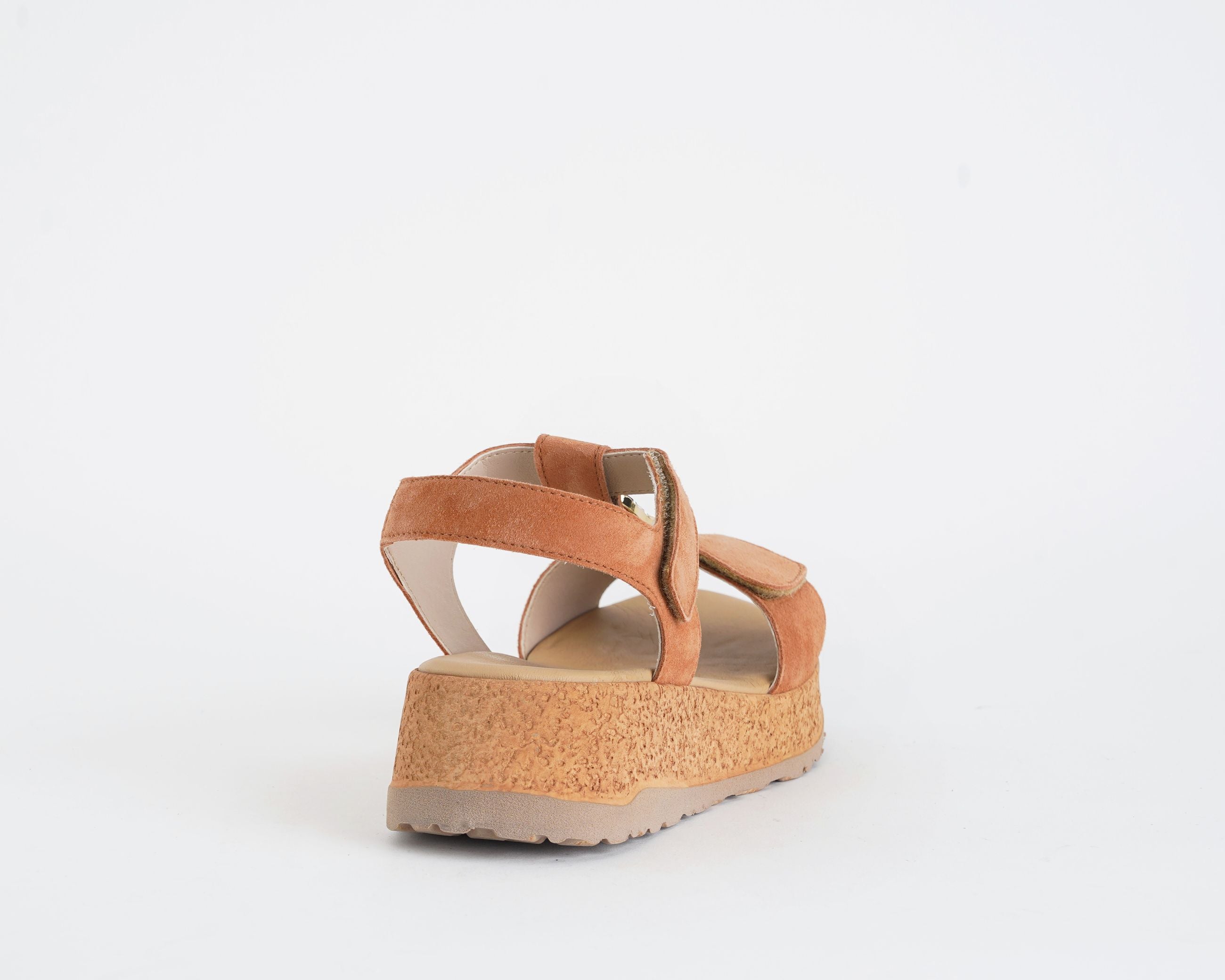 Sandalo Melluso 019289 castagno donna - Suede sottopiede pelle chiusura strappo suola gomma tacco 4 cm taglie 36-41
