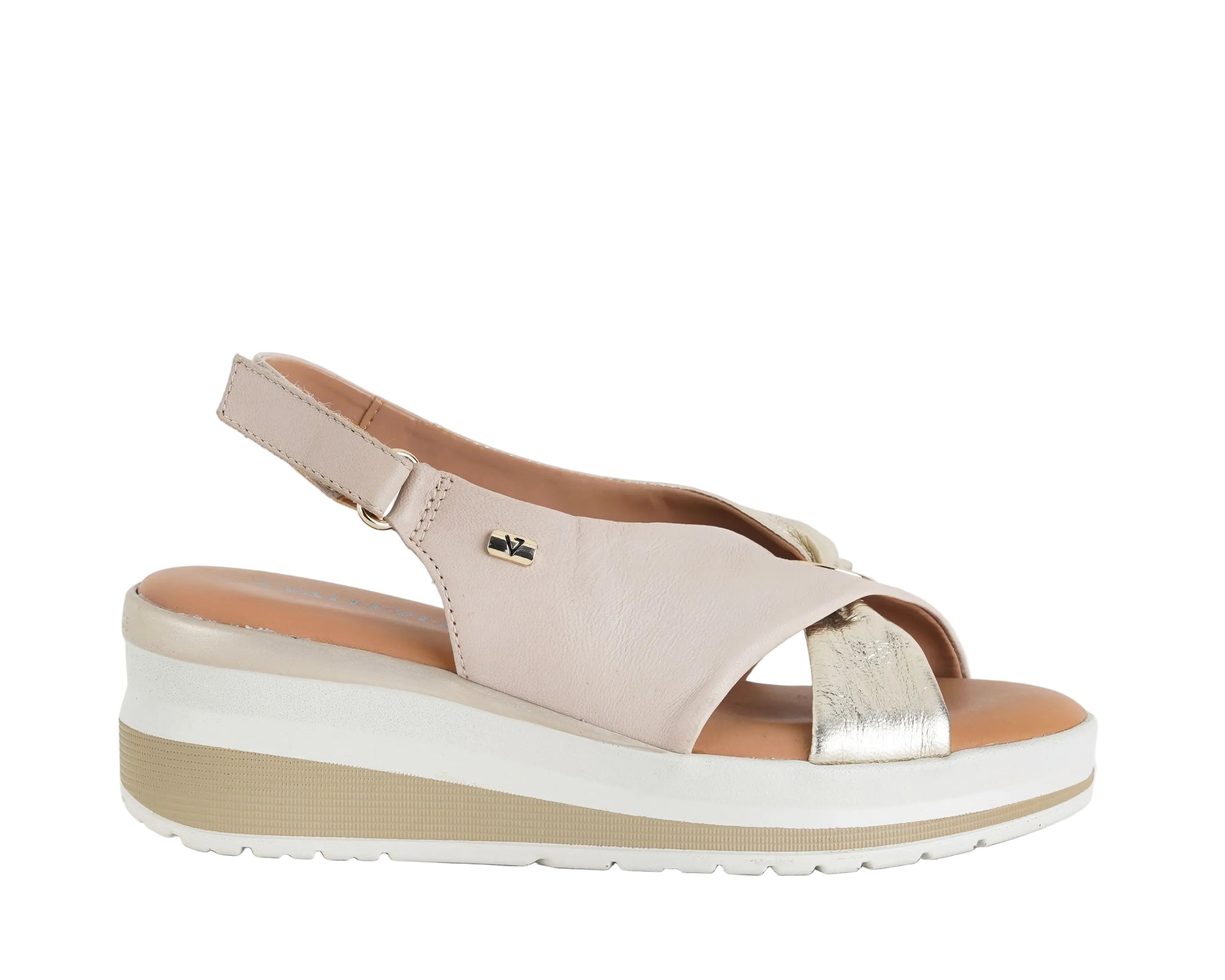 Sandalo alto VALLEVERDE VGI320W SAND - nappa, zeppa 55 mm, donna