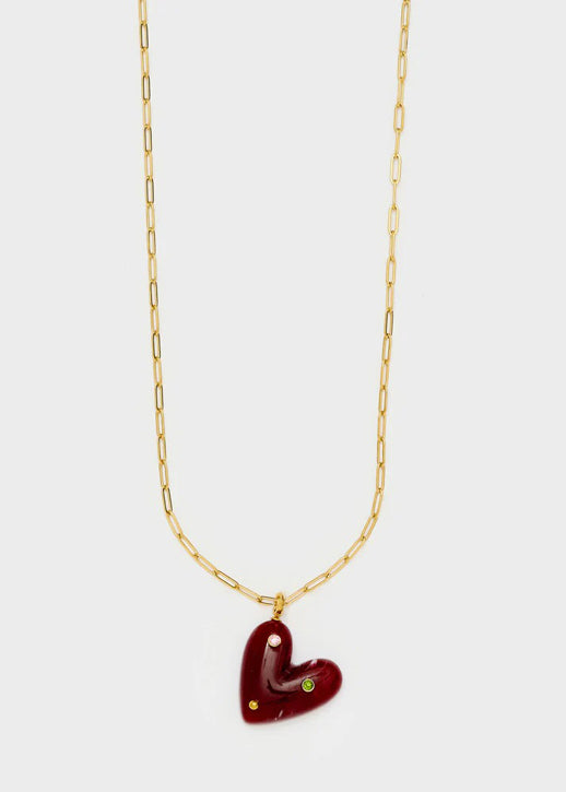 Collana Nalì Sof Pendente Cuore LNCL0188 Oro/Rosso