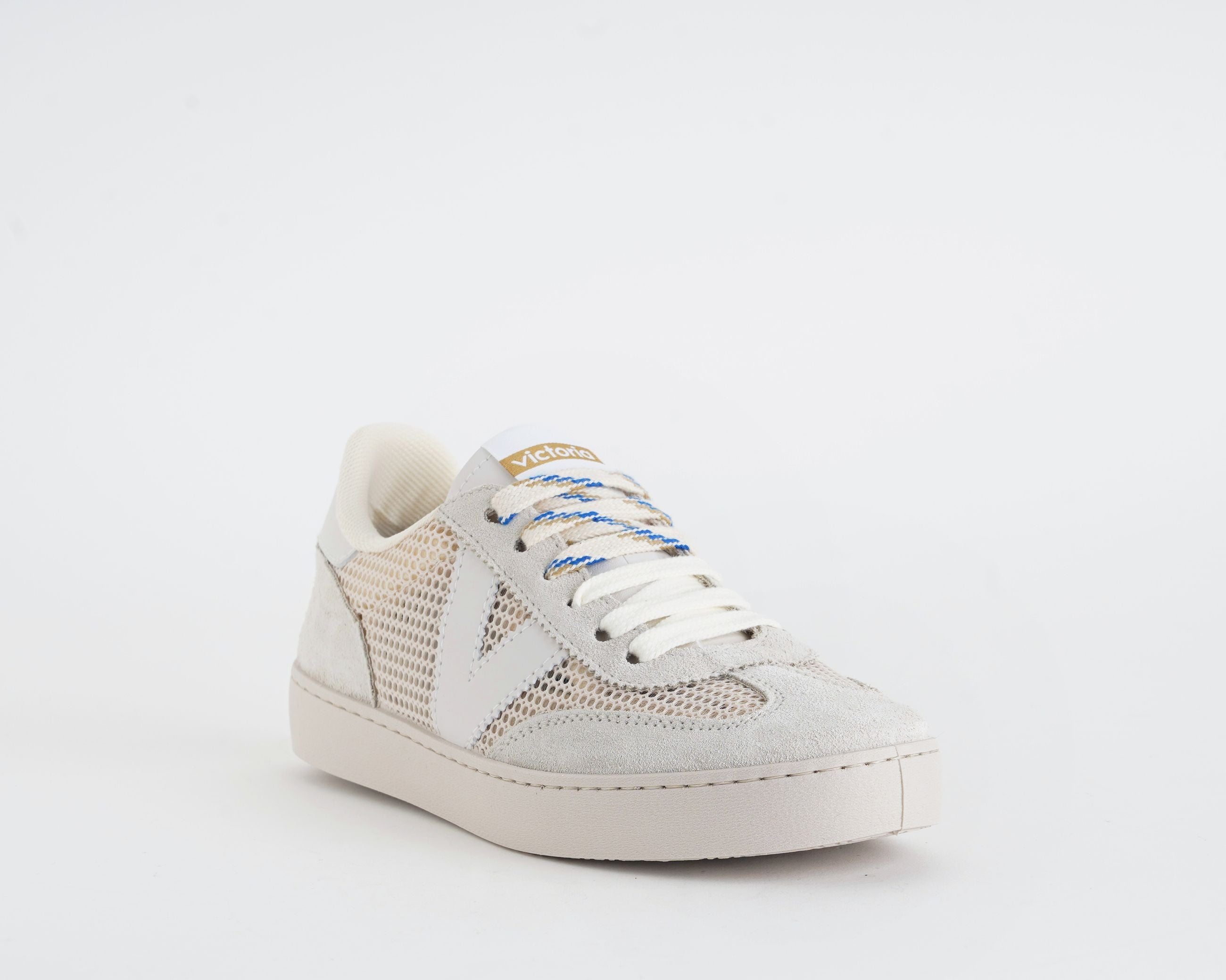 Sneakers Victoria Berlin 1126231 Beige Donna – vista laterale, tomaia in mesh e camoscio