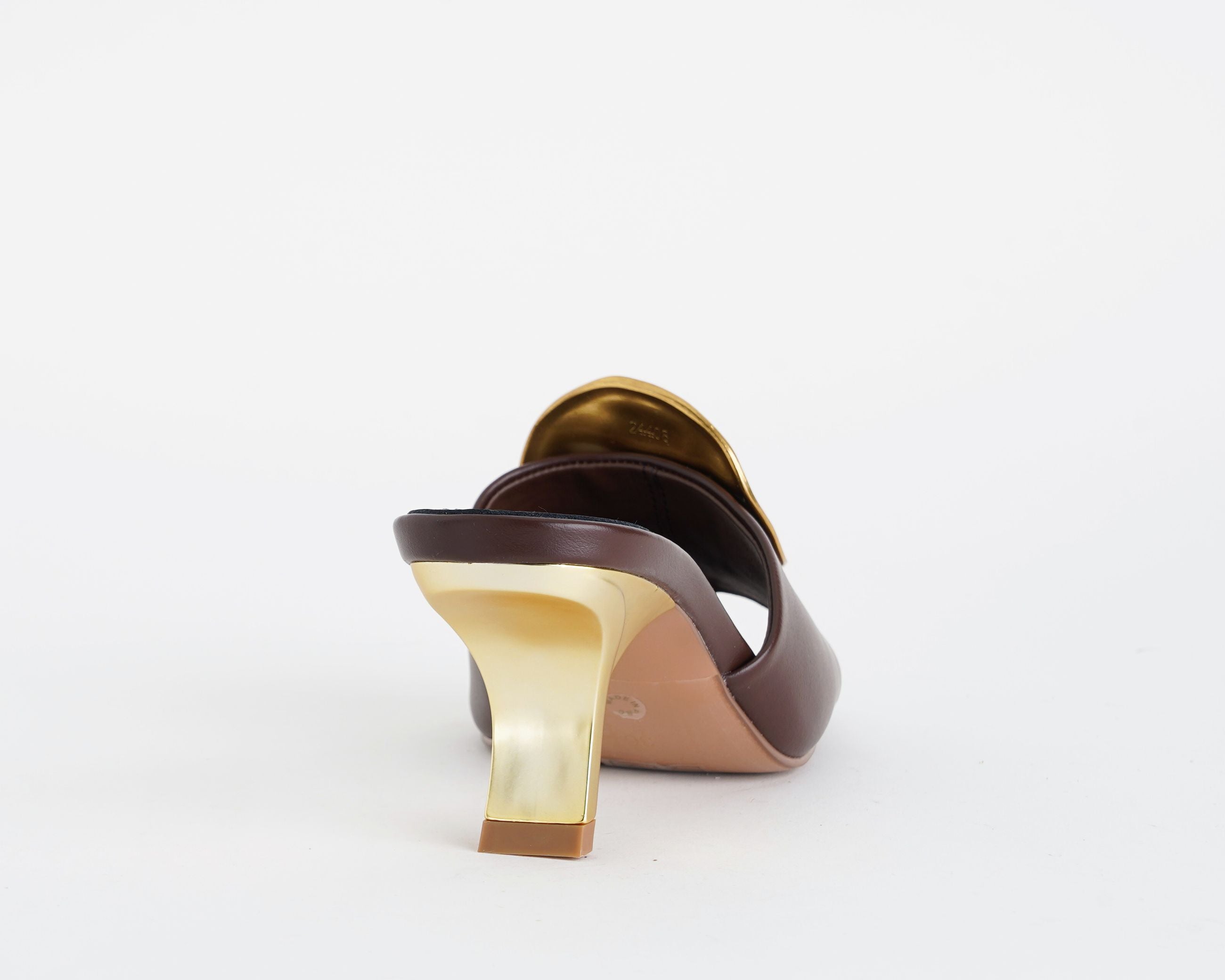 Sandalo donna EXE Nina-212 Dark Brown in similpelle con tacco 70 mm