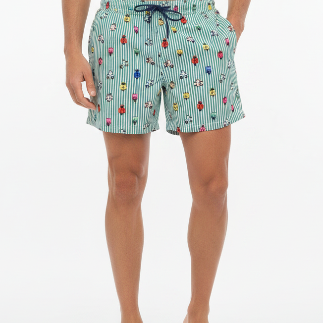 Pantaloncino da bagno Baia 30 Remi CAPRI VE5 Bianco/Verde/Multi Uomo